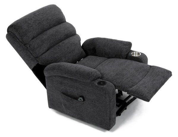 TV-S8348 GREY2, Elektrické polohovateľné relaxačné kreslo, 1 motor, sivá látka