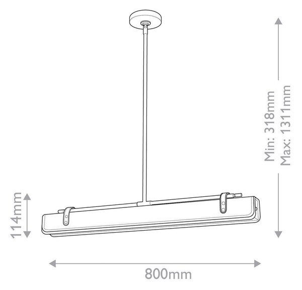 ZÁVESNÉ LED SVIETIDLO, 80/6,4/11,4 cm Elstead Lighting - Interiérové svietidlá