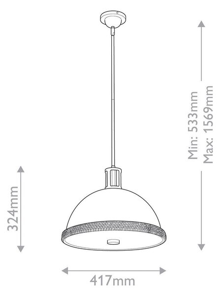 ZÁVESNÉ SVIETIDLO, 32,4/41,7 cm Elstead Lighting - Interiérové svietidlá