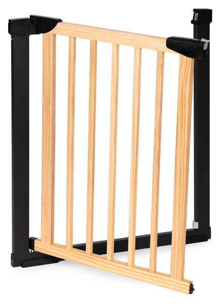 EcoToys Bezpečnostná závorová brána 74-80 cm na schody a dvere kovové drevo