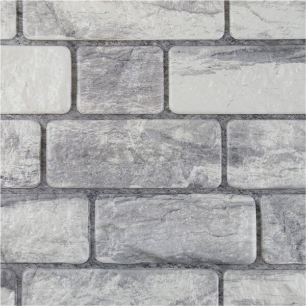Obkladové panely 3D PVC TP10032972, cena za kus, rozmer 955 x 480 mm, ukladaný kameň sivo-biely, GRACE