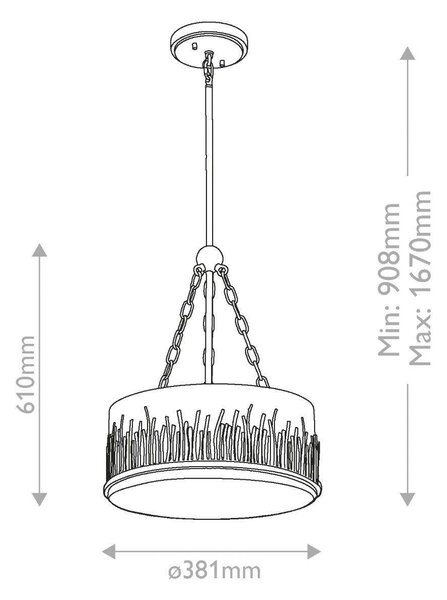 ZÁVESNÉ SVIETIDLO, 90,8/38,1/38,1 cm Elstead Lighting - Interiérové svietidlá