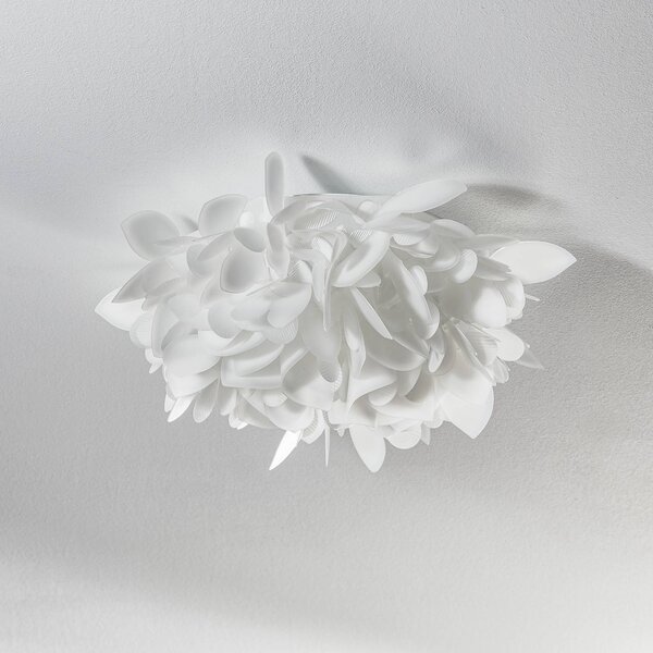 Slamp Veli Foliage Mini nástenné svetlo, Ø 36 cm, Biela / opálová, Obývacia izba / jedáleň, Plast, Dizajn, Nástenné svietidlo
