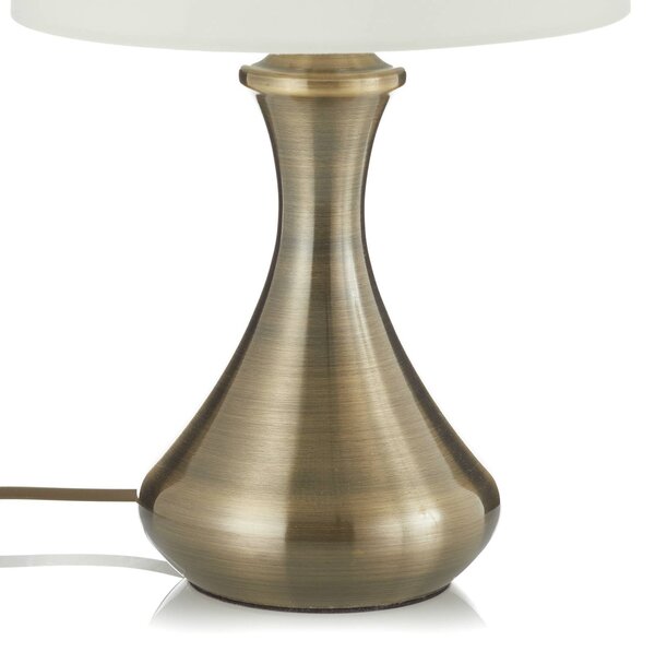 Searchlight Stolová lampa Touch 2750, mosadz antická, Hnedá / staromosadz, Obývacia izba / jedáleň, Textil / látka / hodváb, Stojacie svietidlo