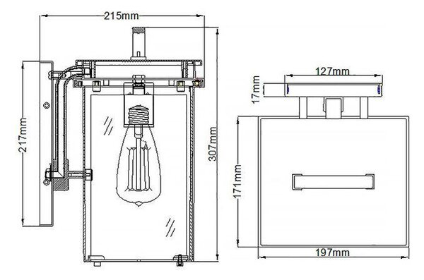 VONKAJŠIE NÁSTENNÉ SVIETIDLO, 19,7/21,5/30,7 cm Elstead Lighting - Vonkajšie osvetlenie