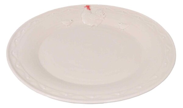 Biely keramický tanier Antic Line Hen, ⌀ 25 cm