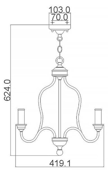 LUSTER, 41.9/59.7 cm Elstead Lighting - Interiérové svietidlá