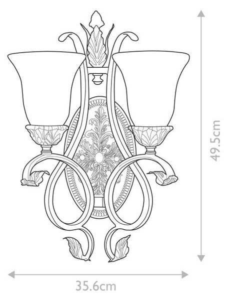 NÁSTENNÉ SVIETIDLO, 35,6/19,7/49,5 cm Elstead Lighting - Interiérové svietidlá