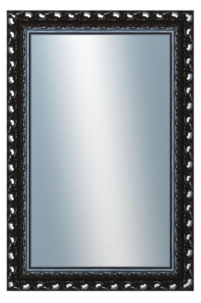 DANTIK - Zrkadlo v rámu, rozmer s rámom 80x160 cm z lišty ROKOKO čierna lesklá (2632)