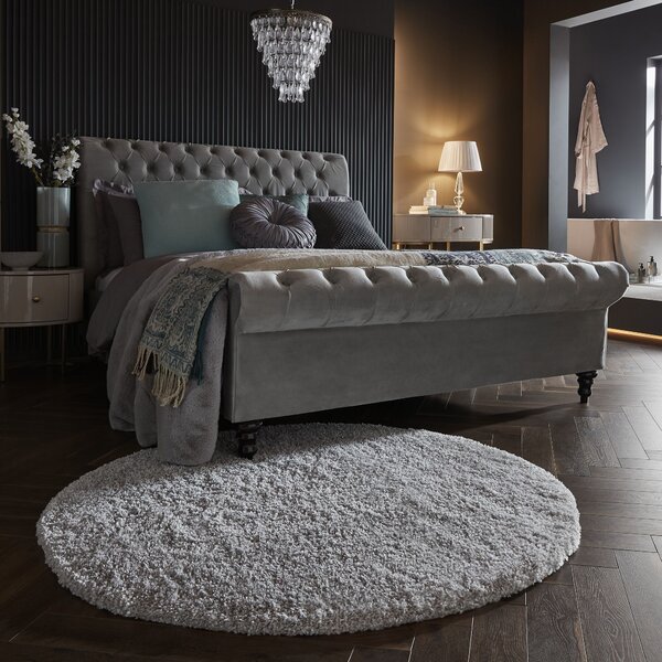 Flair Rugs , Kusový koberec Shaggy Teddy Grey kruh, 133x133 (priemer) kruh, šedá, obývacia izba