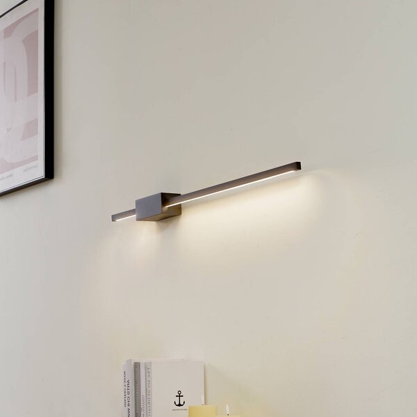 Lucande Nástenné svietidlo LED Skaila, čierne, dĺžka 90 cm, 3 000 K, Čierna, Obývacia izba / jedáleň, Hliník, Moderný