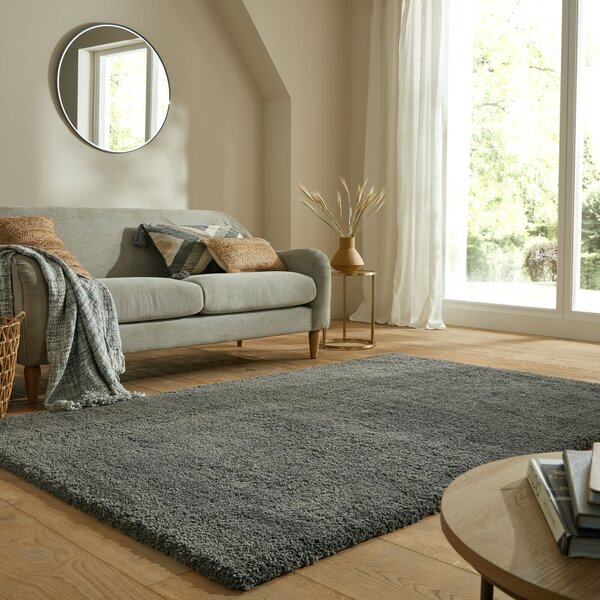 Flair Rugs , Kusový koberec Shaggy Teddy Charcoal, 120x170, šedá, obývacia izba