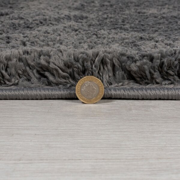 Flair Rugs , Kusový koberec Shaggy Teddy Charcoal, 120x170, šedá, obývacia izba