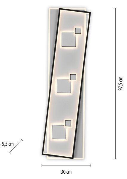 STROPNÉ LED SVIETIDLO, 97,5/30/5,5 cm - Interiérové svietidlá