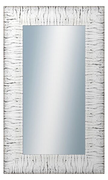 DANTIK - Zrkadlo v rámu, rozmer s rámom 60x100 cm z lišty SAUDEK biela čierne čiary (2512)