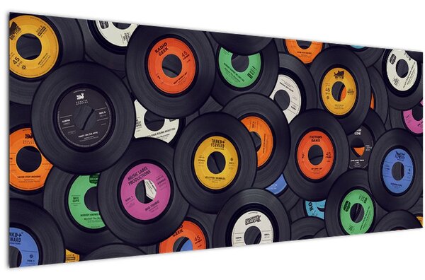 Obraz - Hudobné gramofónové platne (120x50 cm)