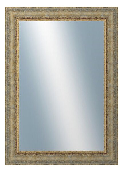 DANTIK - Zrkadlo v rámu, rozmer s rámom 50x70 cm z lišty ZVRATNÁ bielozlatá plast (3067)