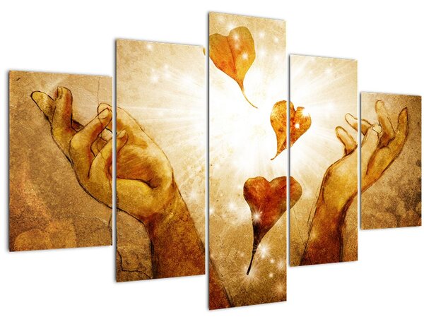 Obraz - Maľba rúk plných lásky (150x105 cm)