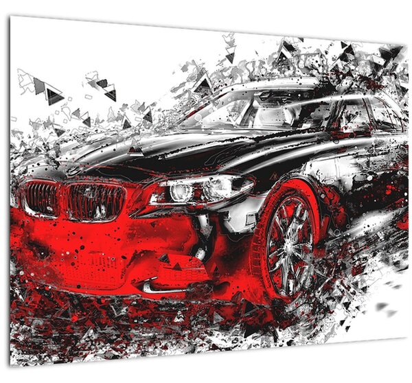 Obraz - Maľované auto v akcii (70x50 cm)
