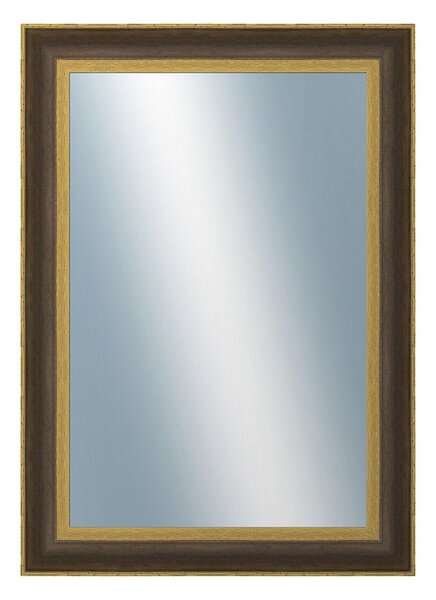 DANTIK - Zrkadlo v rámu, rozmer s rámom 50x70 cm z lišty ZVRATNÁ čiernozlatá plast (3071)