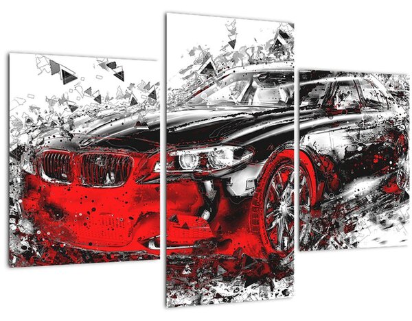 Obraz - Maľované auto v akcii (90x60 cm)