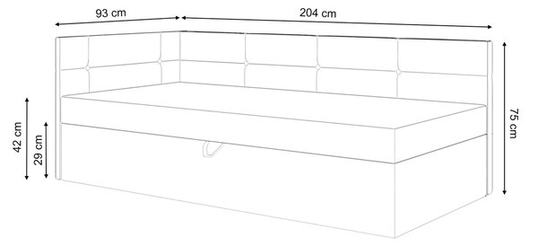 Váľanda s úložným priestorom Auriga 90x200 - ružová