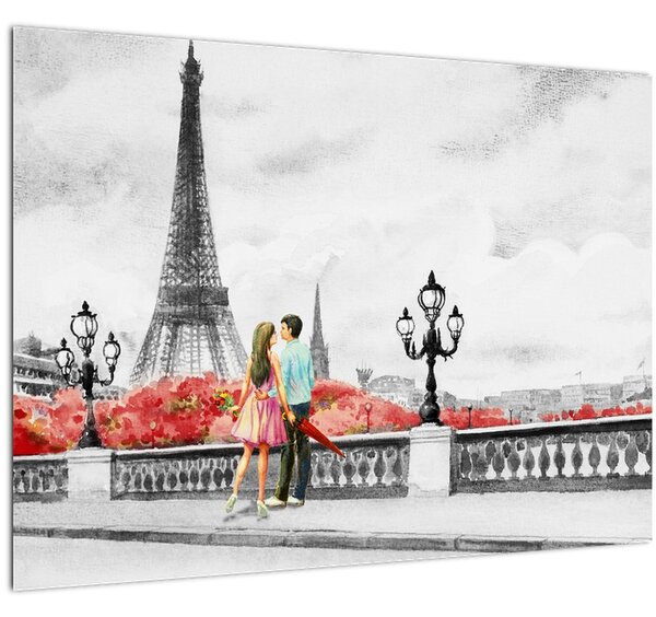 Obraz - Milenci v Paríži (70x50 cm)