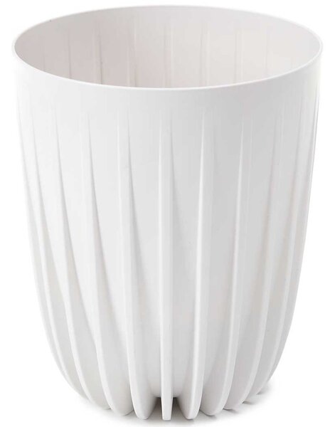 PLASTOVÝ KVETINÁČ STRIPPED ECO 23X19 CM BIELA