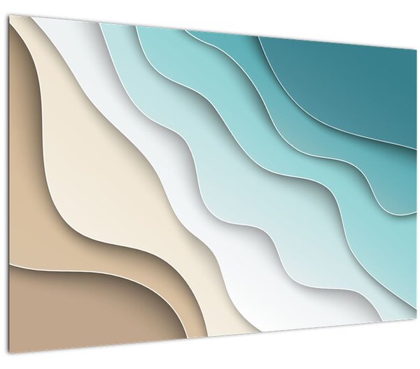 Abstraktný obraz morského pobrežia (90x60 cm)