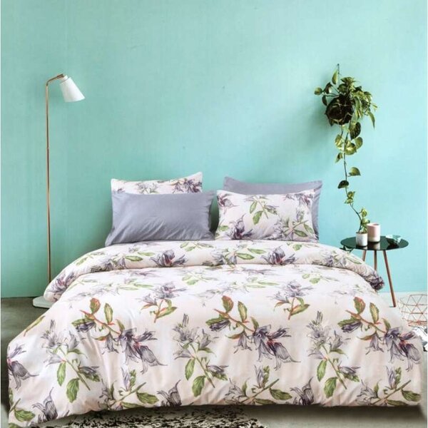 Obojstranné posteľné obliečky s prírodným motívom Biela