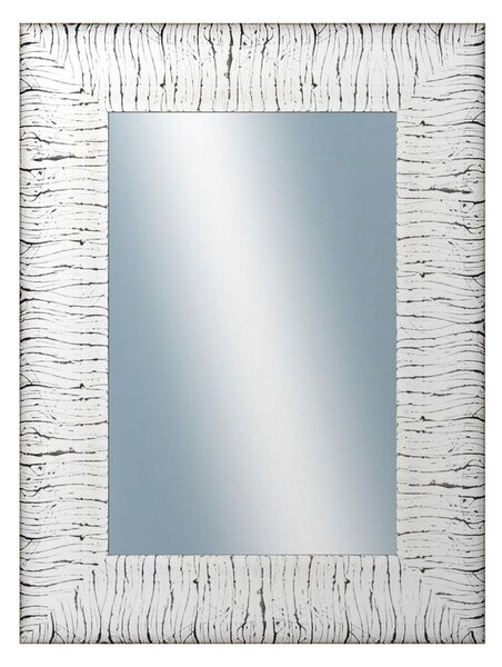 DANTIK - Zrkadlo v rámu, rozmer s rámom 60x80 cm z lišty SAUDEK biela čierne čiary (2512)