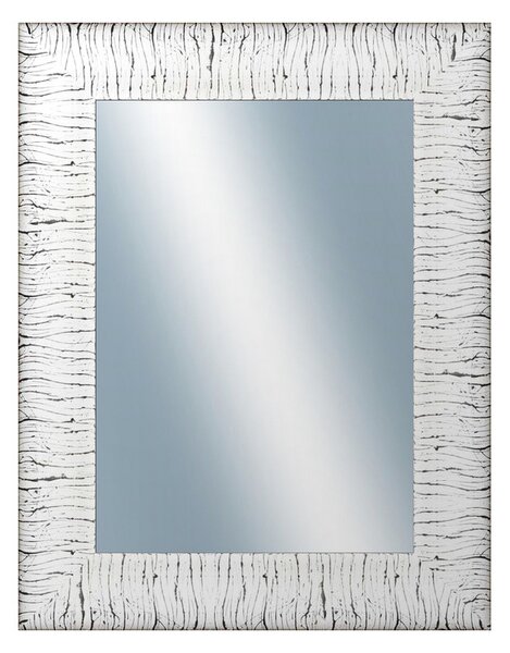 DANTIK - Zrkadlo v rámu, rozmer s rámom 70x90 cm z lišty SAUDEK biela čierne čiary (2512)
