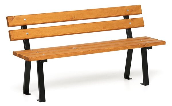Vonkajšia lavička WOODY s operadlom, 1500 mm, limba