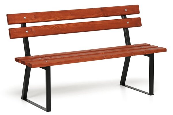 Parková lavička STANDARD s operadlom, 1500 mm, mahagón tmavý