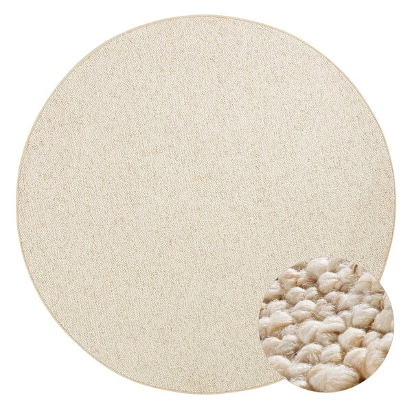 Krémový okrúhly koberec ø 133 cm Wolly – BT Carpet