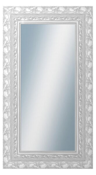 DANTIK - Zrkadlo v rámu, rozmer s rámom 50x90 cm z lišty ROKOKO strieborná hádzaná (2881)
