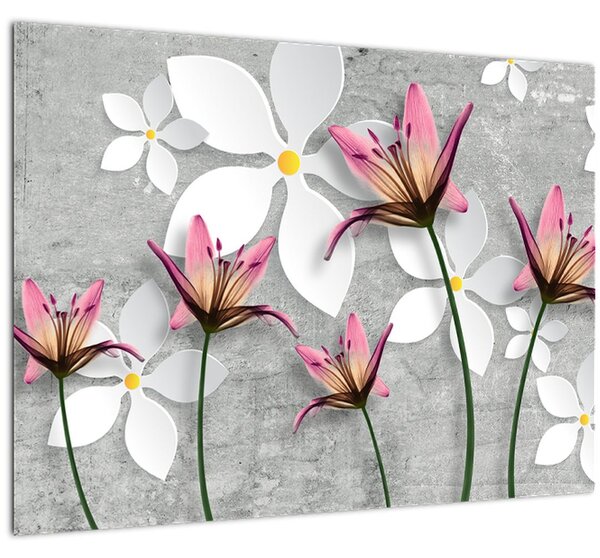 Obraz kvetinové abstrakcie (70x50 cm)