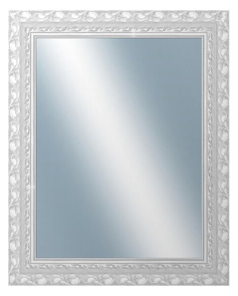 DANTIK - Zrkadlo v rámu, rozmer s rámom 80x100 cm z lišty ROKOKO strieborná hádzaná (2881)