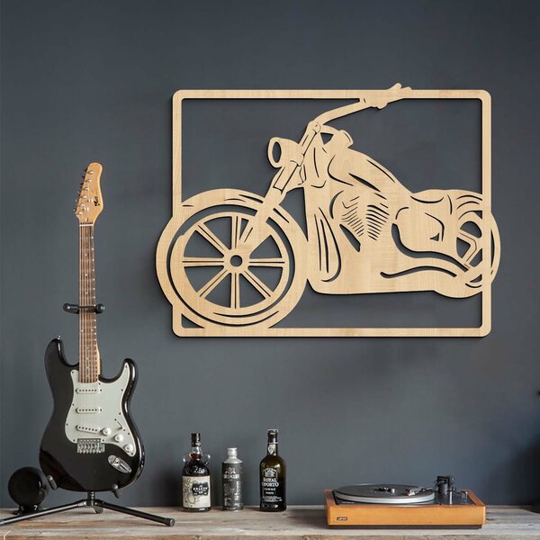 DUBLEZ | Drevený obraz na stenu - Motorka Chopper