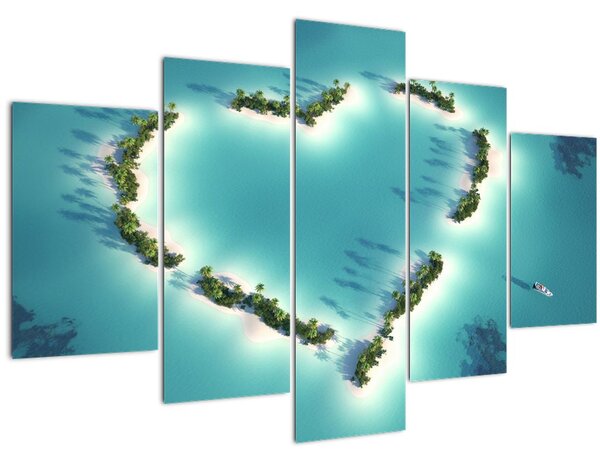 Obraz - Ostrovy srdce (150x105 cm)