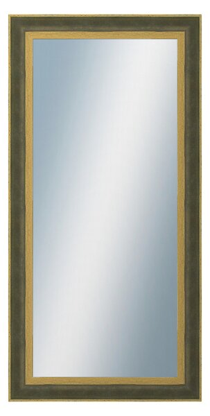 DANTIK - Zrkadlo v rámu, rozmer s rámom 50x100 cm z lišty ZVRATNÁ zelenozlatá plast (3070)