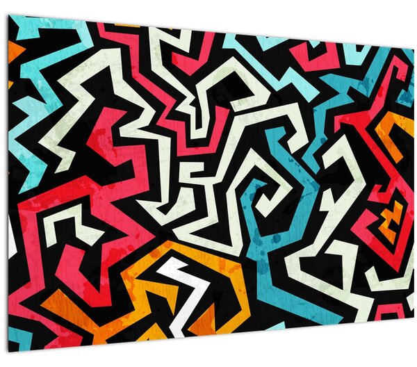 Obraz grafické abstrakcie (90x60 cm)