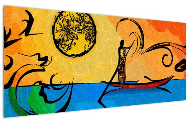 Obraz starovekej maľby (120x50 cm)