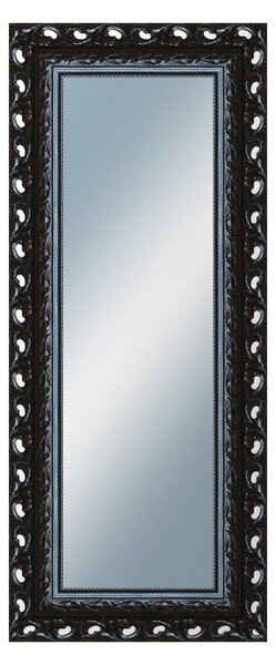 DANTIK - Zrkadlo v rámu, rozmer s rámom 50x120 cm z lišty ROKOKO čierna lesklá (2632)