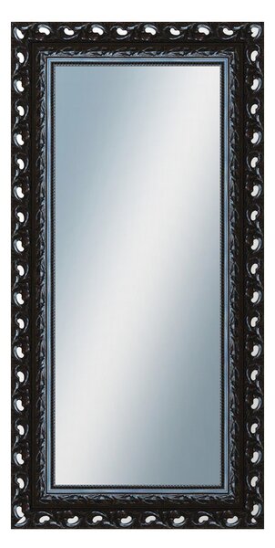 DANTIK - Zrkadlo v rámu, rozmer s rámom 60x120 cm z lišty ROKOKO čierna lesklá (2632)