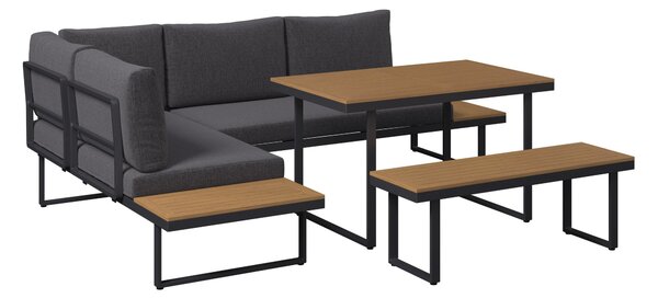 TERASOVÁ SEDACIA SÚPRAVA 4-dielne, kov, plast, textil Ambia Garden - Online Only záhrada, Online Only
