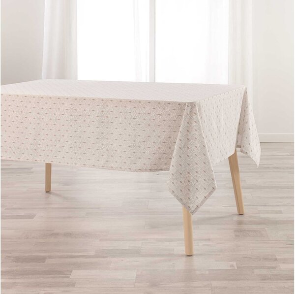 Béžový bavlnený obrus na stôl s módnym vzorom 140 x 240 cm Béžová