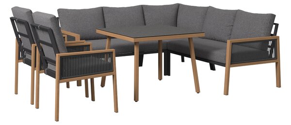 JEDÁLENSKÁ TERASOVÁ SÚPRAVA 6-dielne, kov, sklo, textil Ambia Garden - Online Only záhrada, Online Only