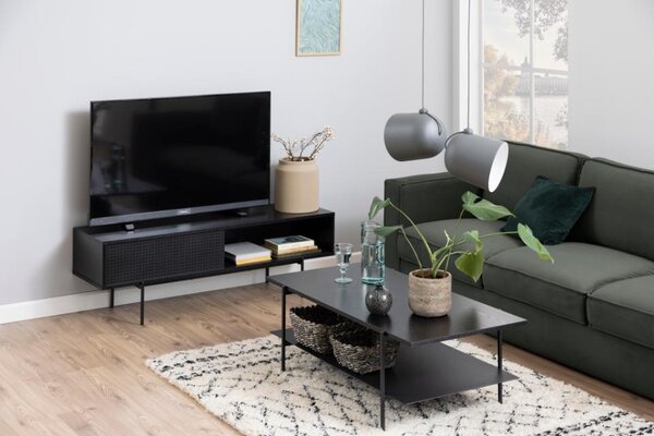 KONFERENČNÝ STOLÍK, čierna, kov, kompozitné drevo, 115/60/40 cm - Stolíky do obývačky, Online Only