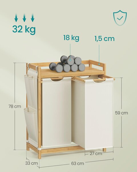 KÔŠ NA BIELIZEŇ, écru - Žehlenie & pranie, Online Only